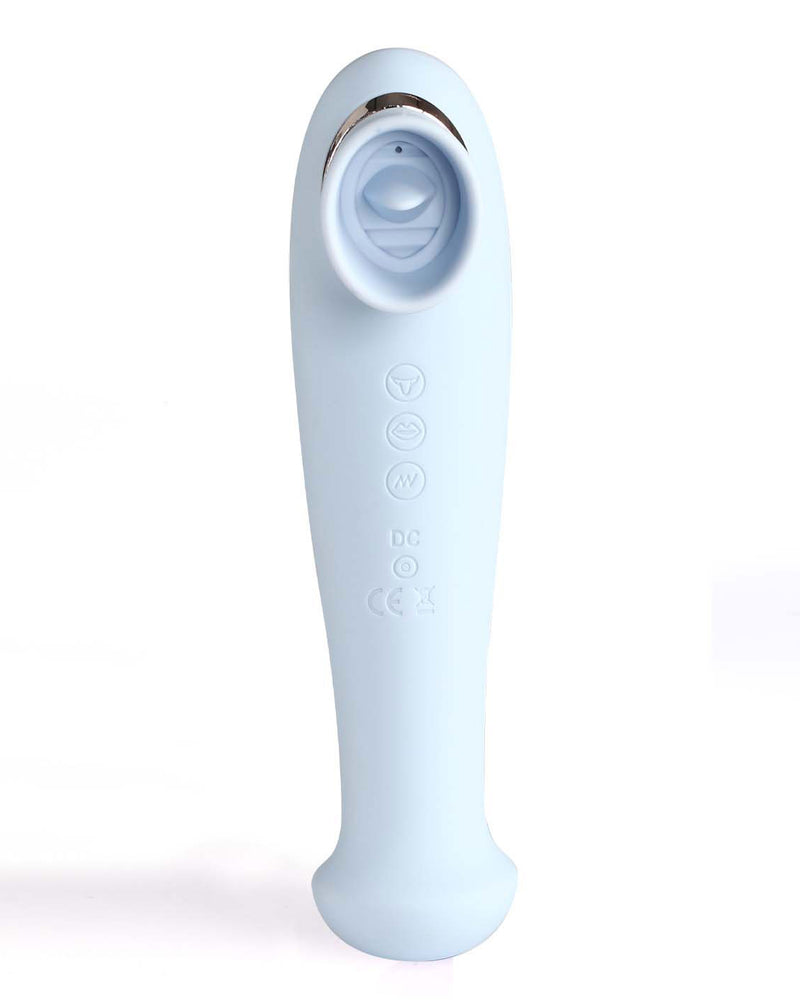 Destiny 15-Function Rechargeable Vibrating - Suction Wand - Blue