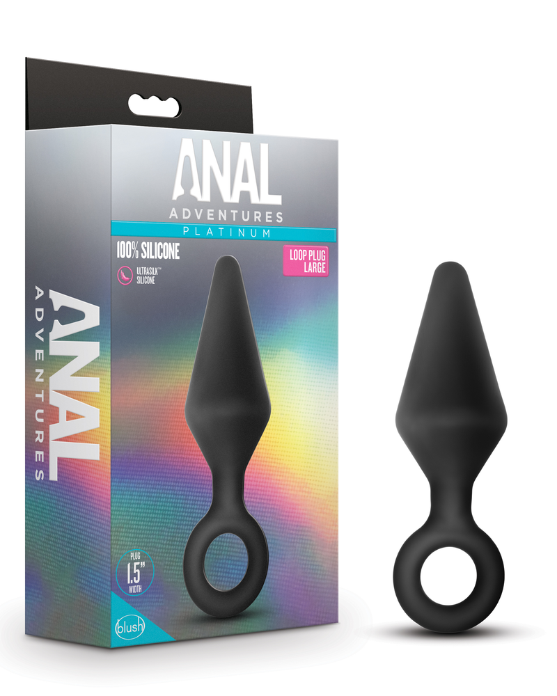 Anal Adventures Platinum - Silicone Loop Plug - Large - Black