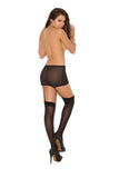 Sheer Thigh High - Queen Size - Black