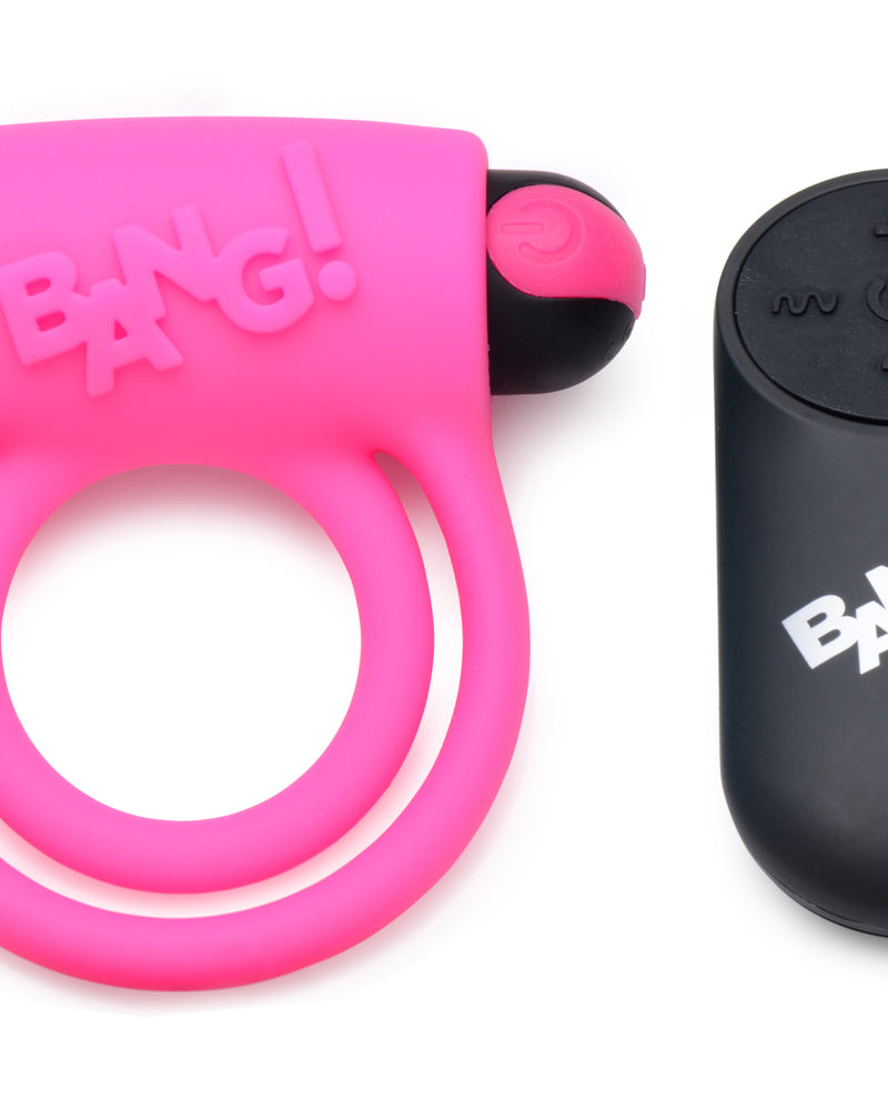 "Bang - Silicone Cock Ring and Bullet With Remote Control - Pink BNG-AG572-PNK"