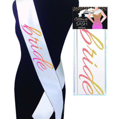 "Glitterati Bride Sash - White LG-NVC106"