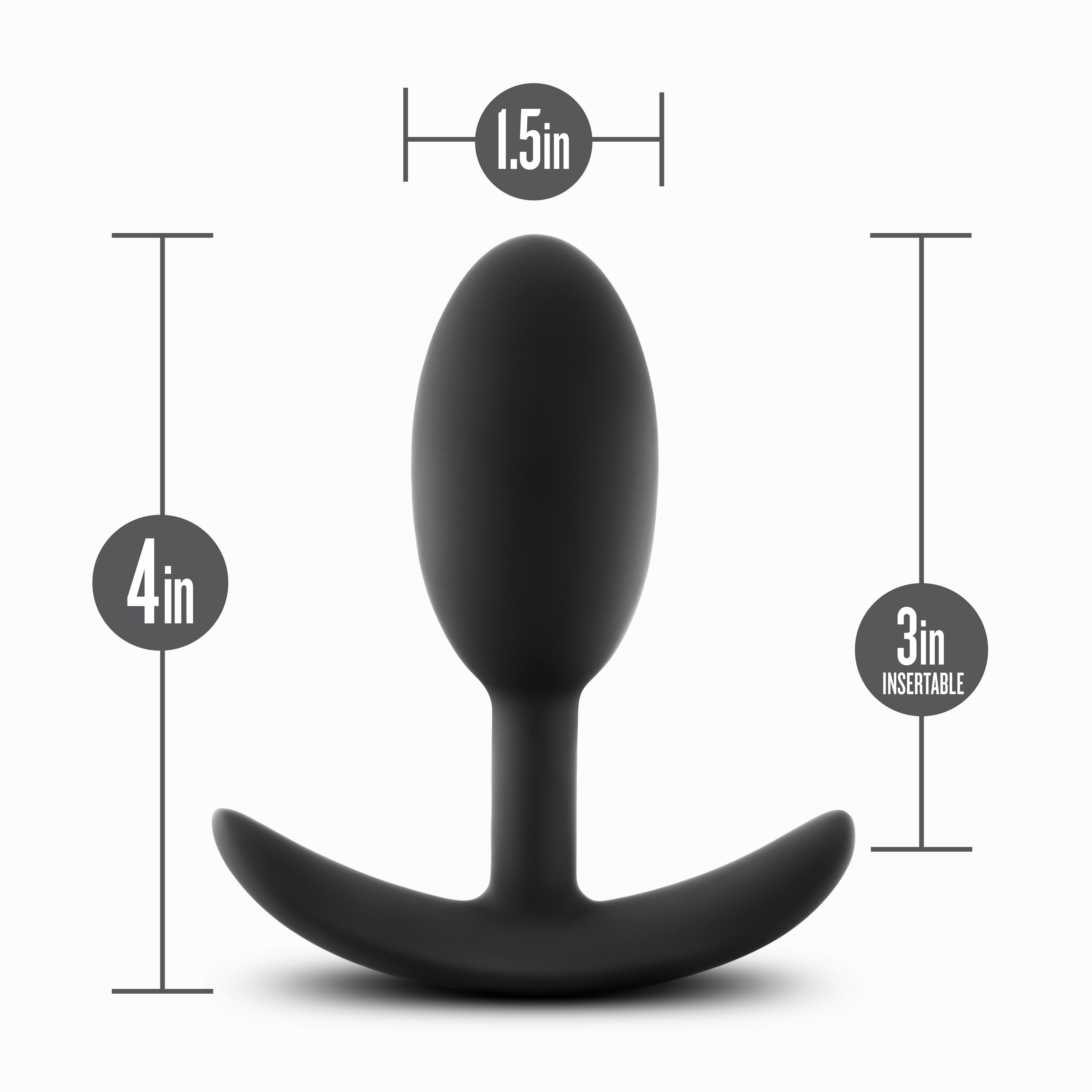 "Anal Adventures - Platinum - Silicone Vibra Slim Plug -Medium - Black BL-11875"