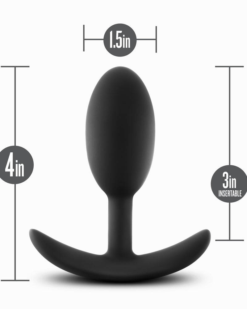 "Anal Adventures - Platinum - Silicone Vibra Slim Plug -Medium - Black BL-11875"