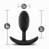 "Anal Adventures - Platinum - Silicone Vibra Slim Plug -Medium - Black BL-11875"