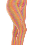 Medias de red de ganchillo arcoíris - Talla única - Multicolor