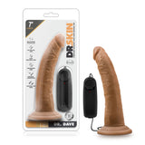 Dr. Skin - Dr. Dave - 7 Inch Vibrating Cock With Suction Cup - Mocha