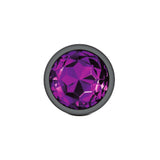 Cheeky Charms-Gunmetal Metal Butt Plug- Round-Deep Purple-Large