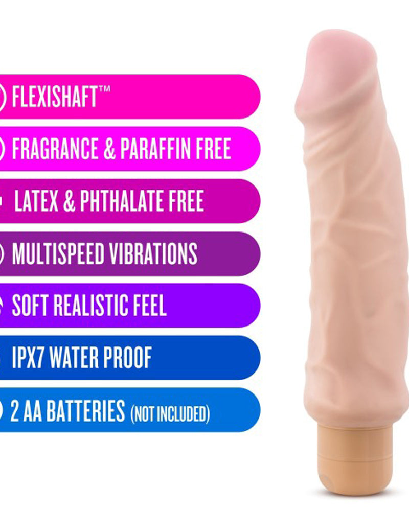 X5 Plus - Hard on Vibrating 9 Inch Dildo - Natural