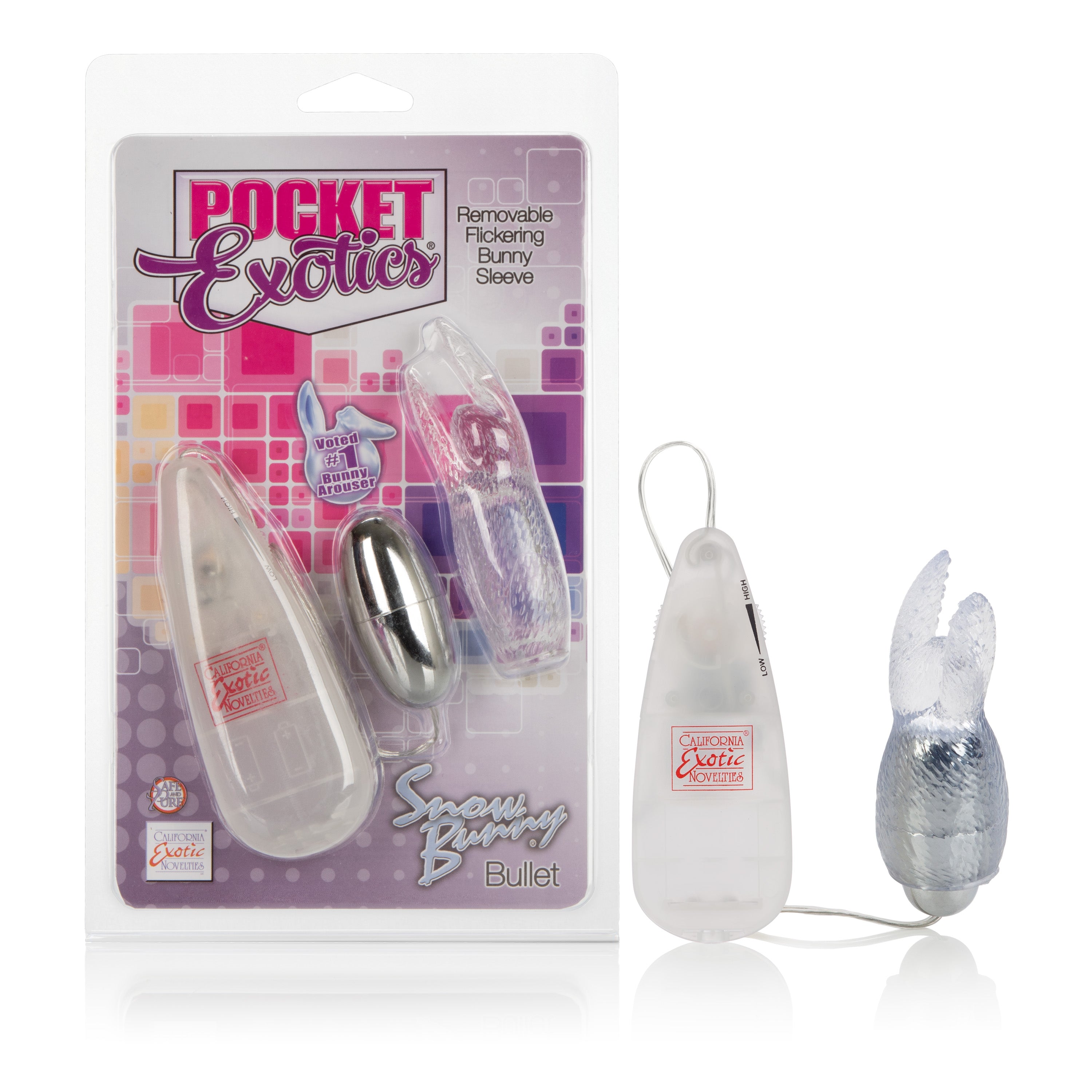 "Pocket Exotics Snow Bunny Bullet - Clear SE1108552"