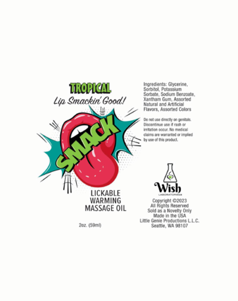 "Smack Warming and Lickable Massage Oil - Tropical 2 Oz LG-BT410"