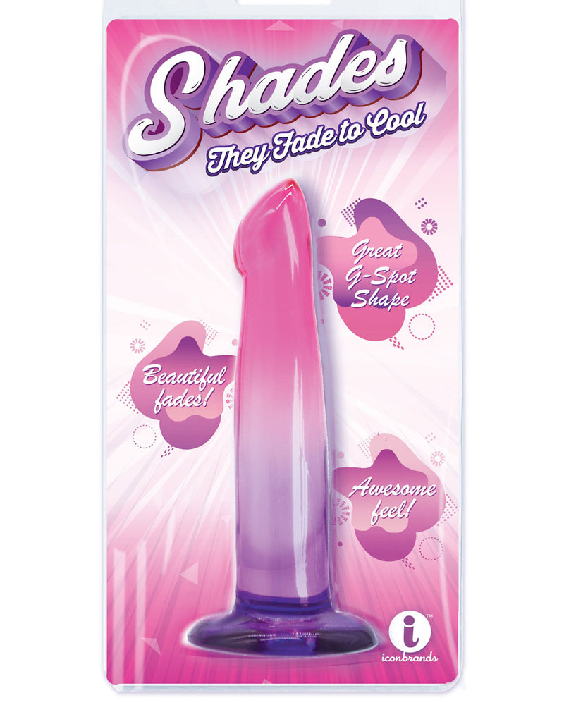 "Shades, 6.25 G-Spot Jelly Tpr Gradient Dong - Pink and Purple IC1312"