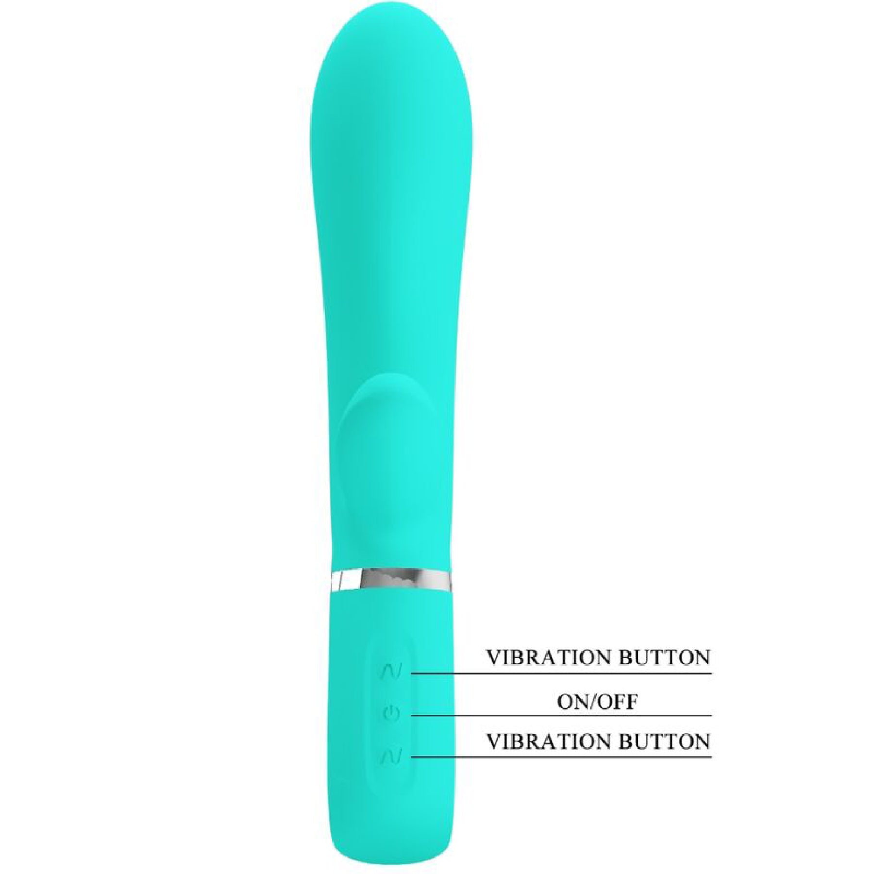 "Thomas Super Soft Silicone Rabbit Vibrator - Turquoise BI-014621-4"