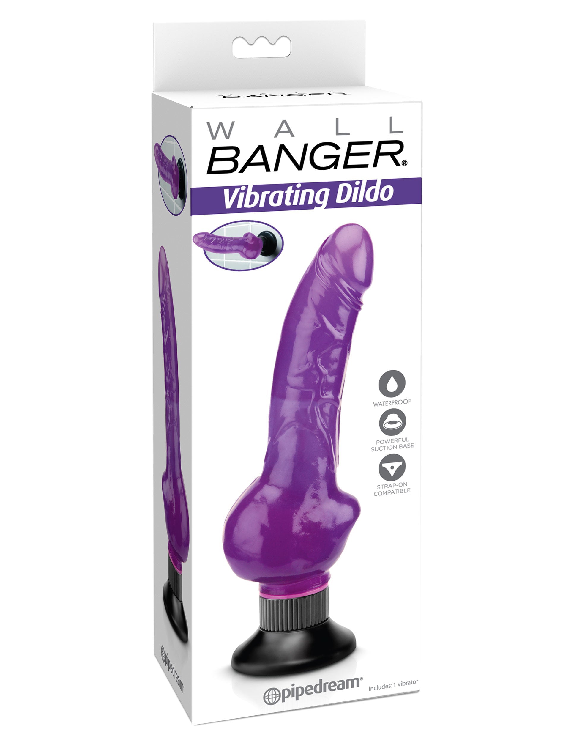 "Wall Banger - Vibrating Dildo - Purple PD1356-12"