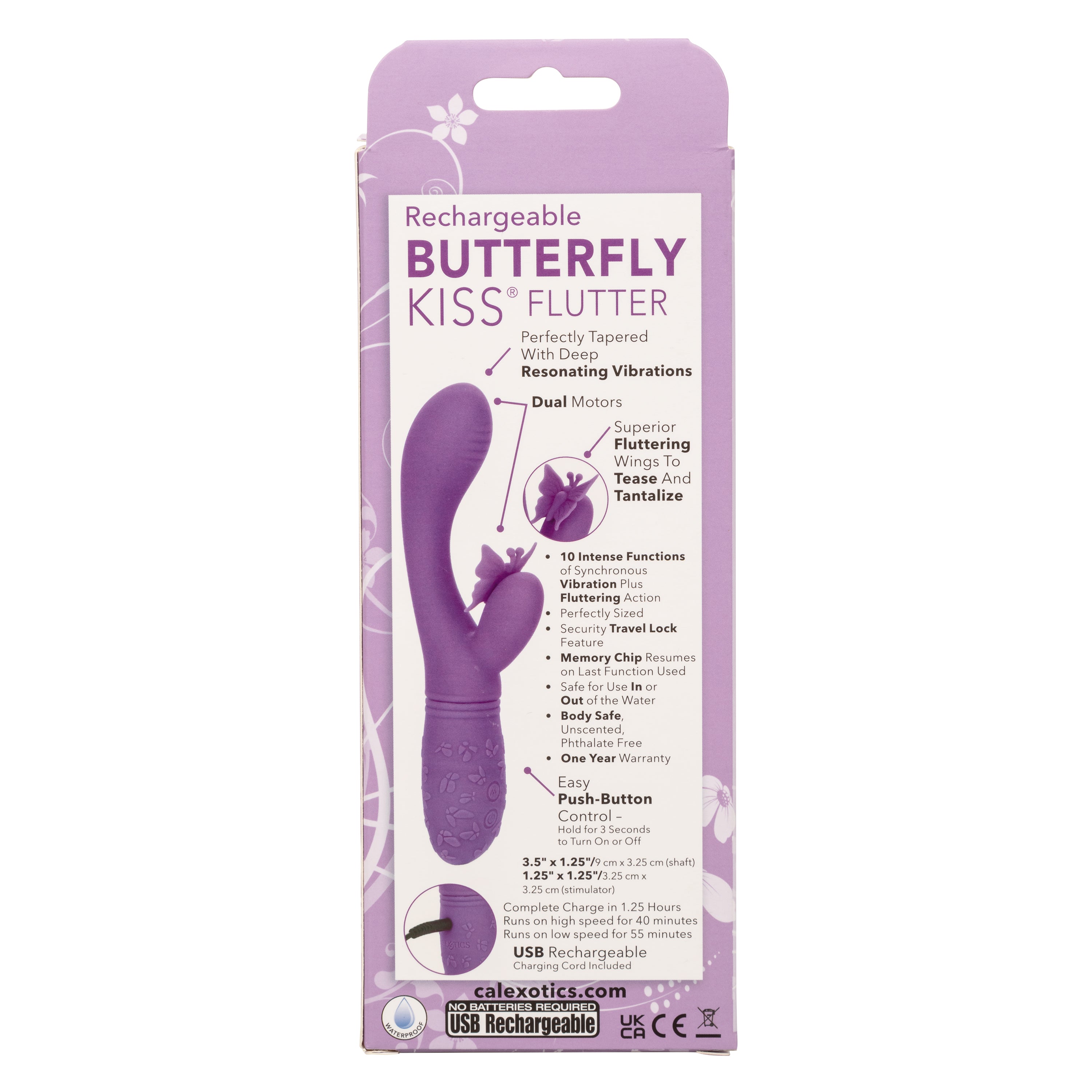 "Rechargeable Butterfly Kiss Flutter - Purple SE0783453"