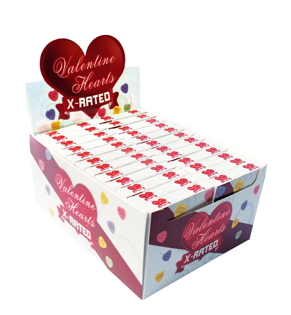 "Valentine Hearts X-Rated Candy - 24 Count Display HTP2991D"