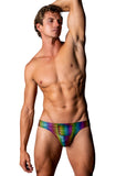 "Pack and Play Thong with Front Condom Pouch - L/xl - Rainbow MP-421297MULX"