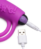 Bang - Silicone Cock Ring and Bullet With Remote Control - Purple