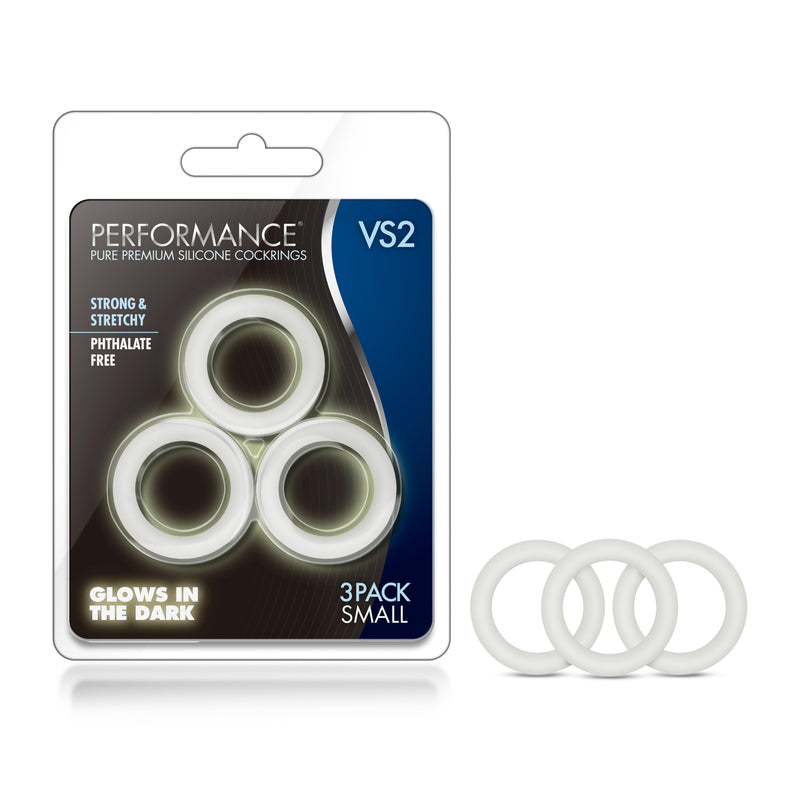 "Performance - Vs2 Pure Premium Silicone Cockrings - Small - White BL-70819"