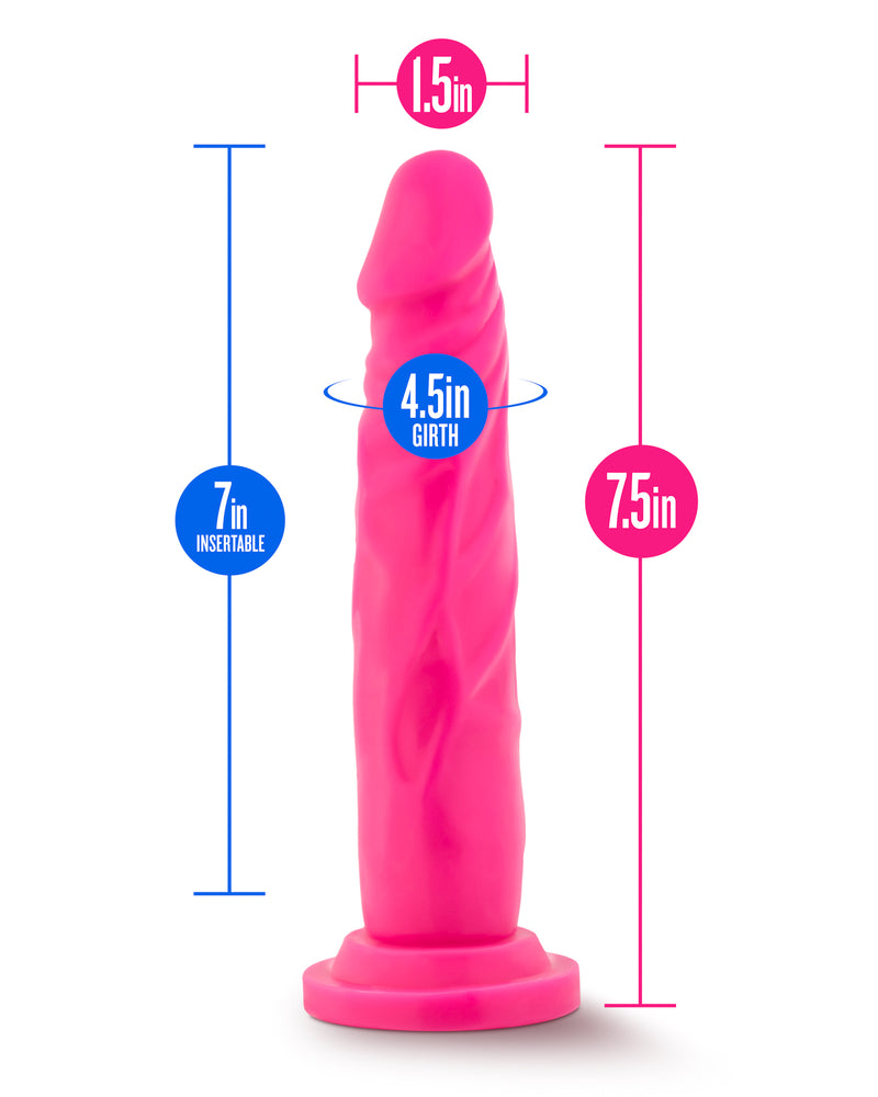 Neo - 7.5 Inch Dual Density Cock - Neon Pink