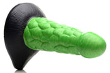 Radioactive Reptile Thick Scaly Silicone Dildo - Green