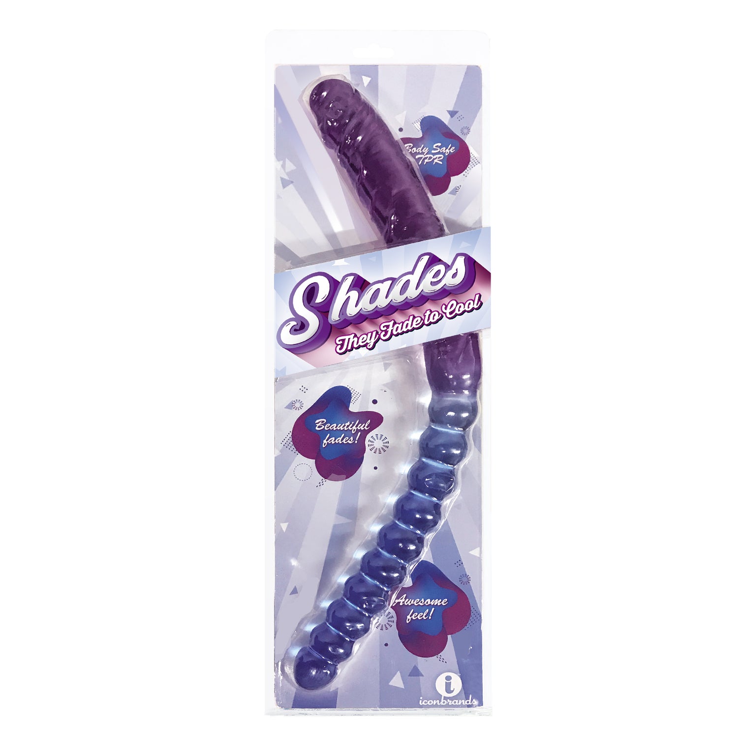 "Shade - 17 Inch Double Dong - Violet and Blue IC1307"