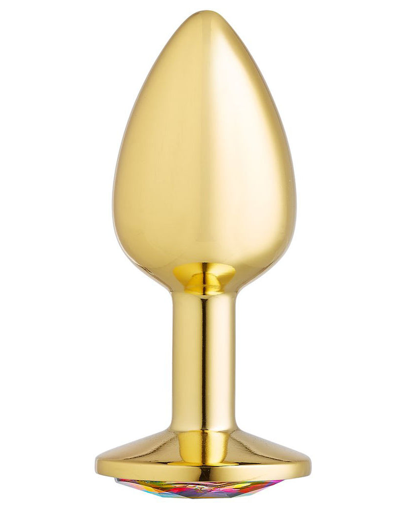 "Cloud 9 Novelties Anal Gems Jeweled Gold Chromed Anal Plug - Small WTC309"