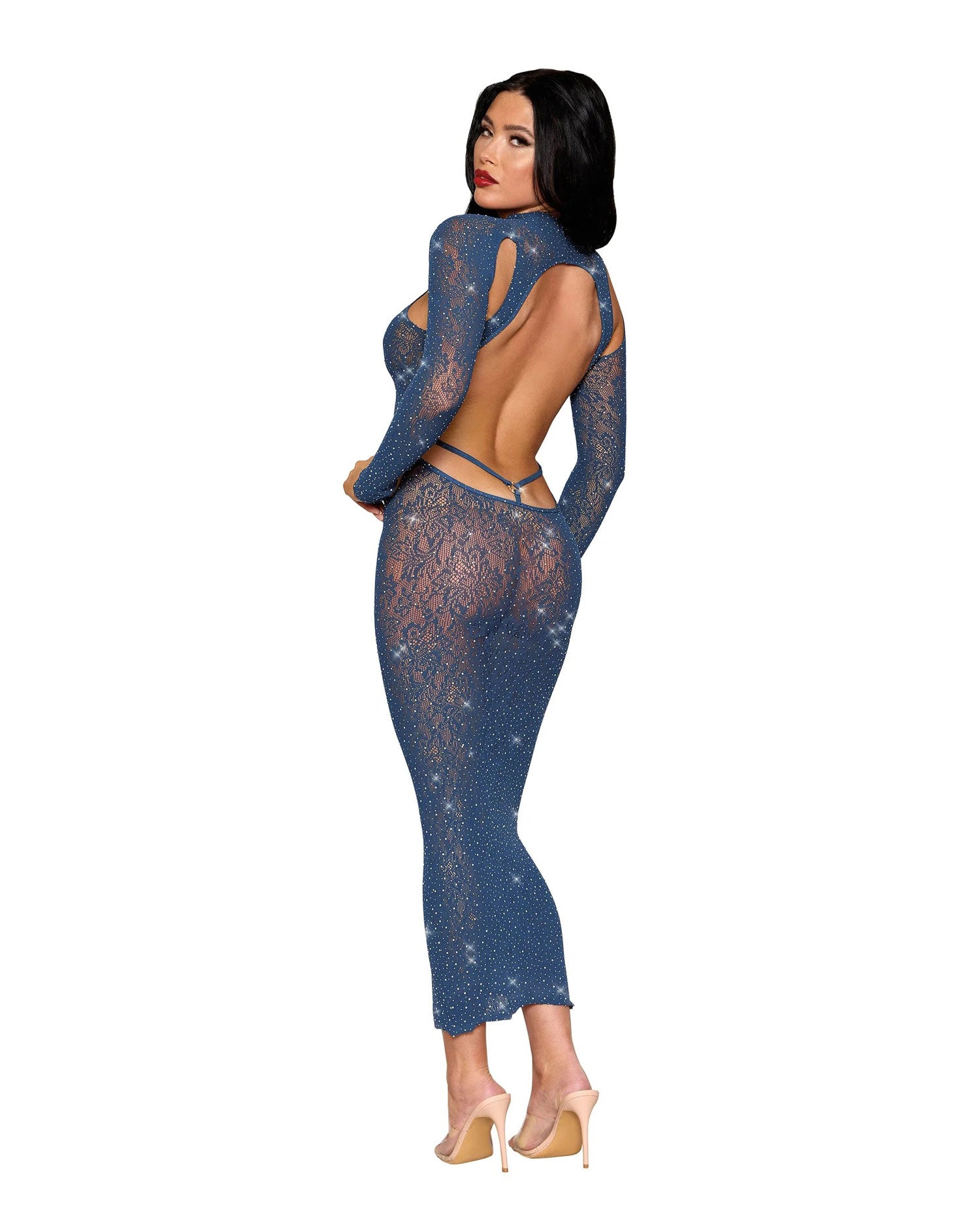 "Bodystocking Gown Dmnd - One Size - Navy DG-0512TWLGTOS"