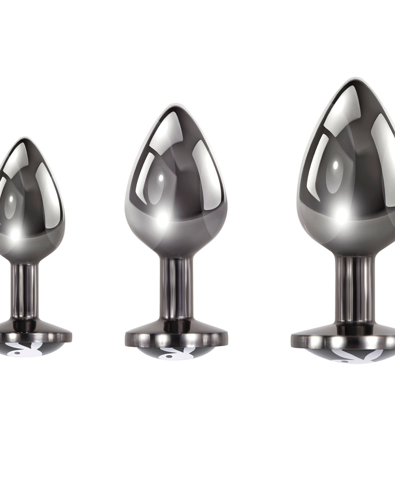 Playboy Pleasure - Pleasure 3 Ways - Butt Plug - Hematite