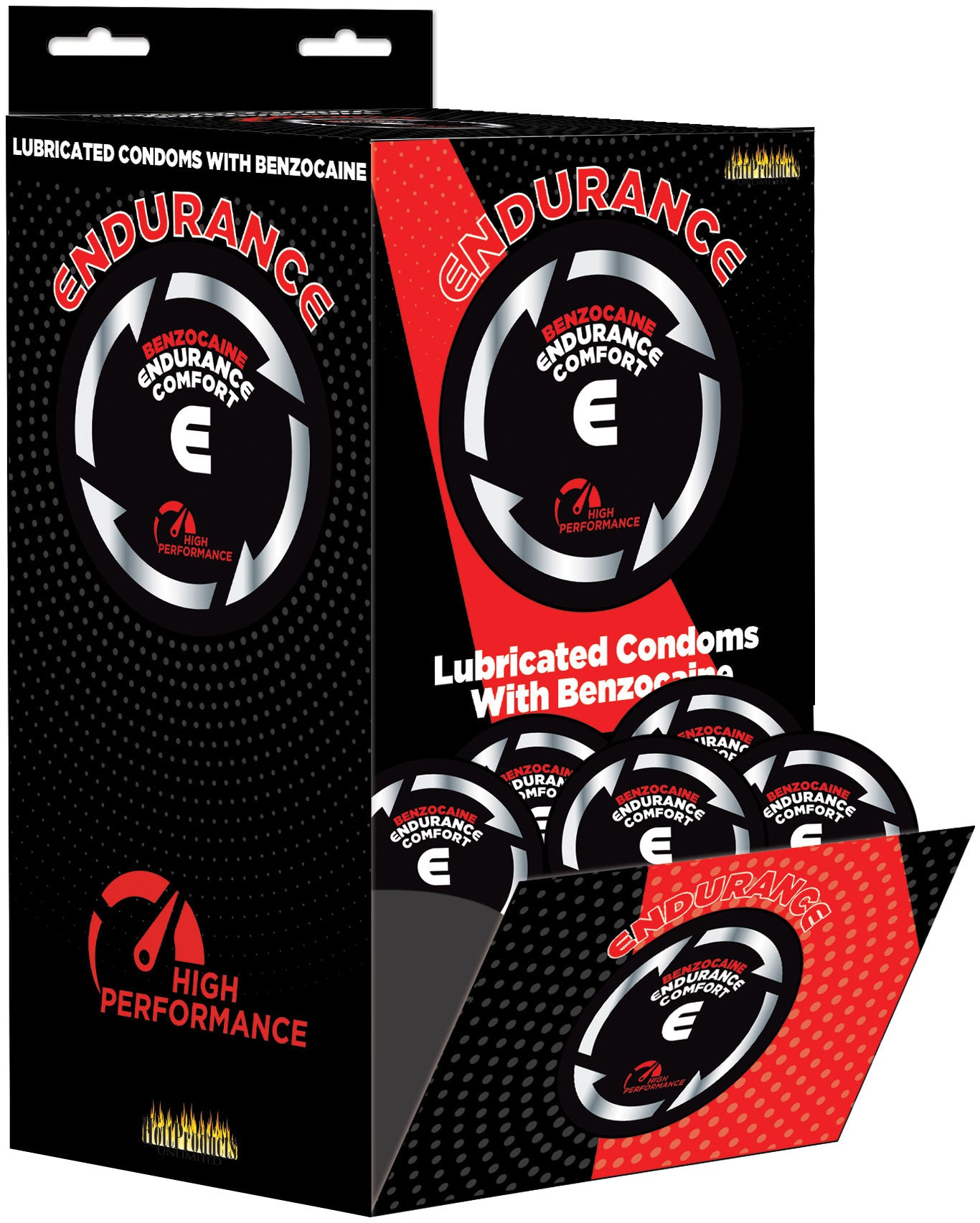 "Endurance Lubricated - Comfort - Benzocaine Condoms Display HTP3469-D"