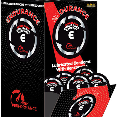 "Endurance Lubricated - Comfort - Benzocaine Condoms Display HTP3469-D"