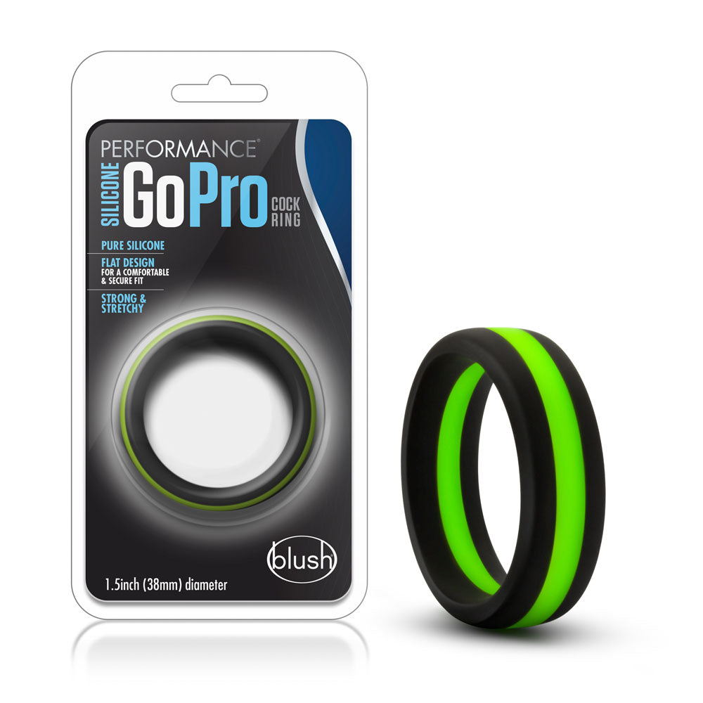 "Performance - Silicone Go Pro Cock Ring - Black/green/black BL-91122"