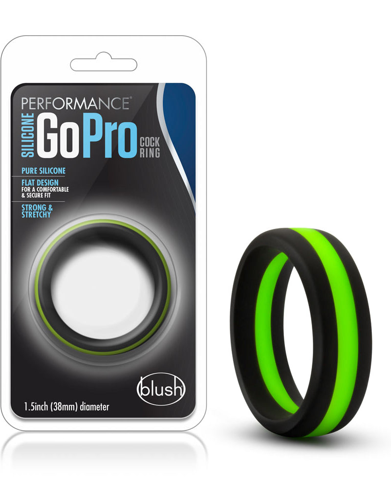 "Performance - Silicone Go Pro Cock Ring - Black/green/black BL-91122"