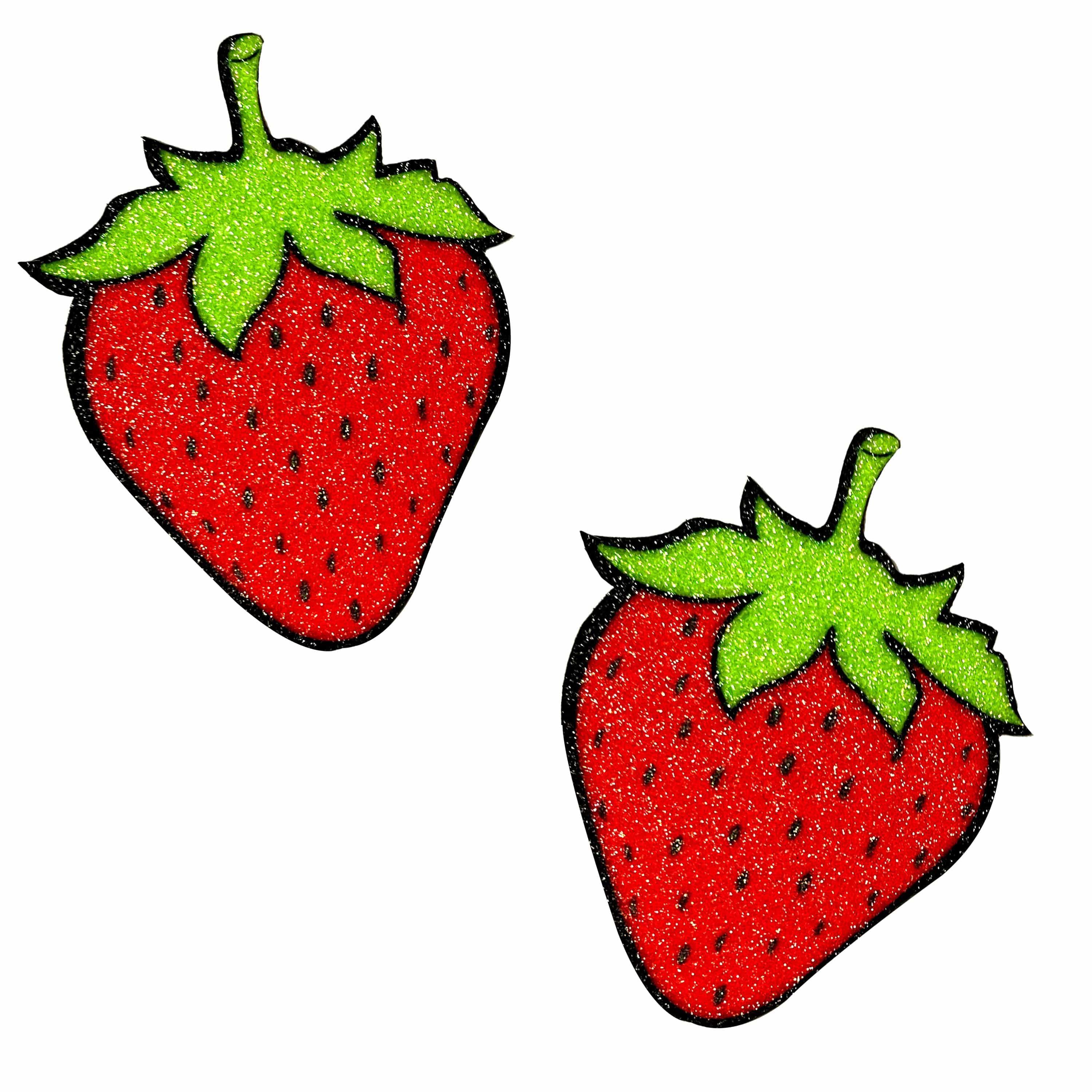 "Juicy Strawberry Glitter Nipple Cover Pasties NN-FRU-STB-NS"