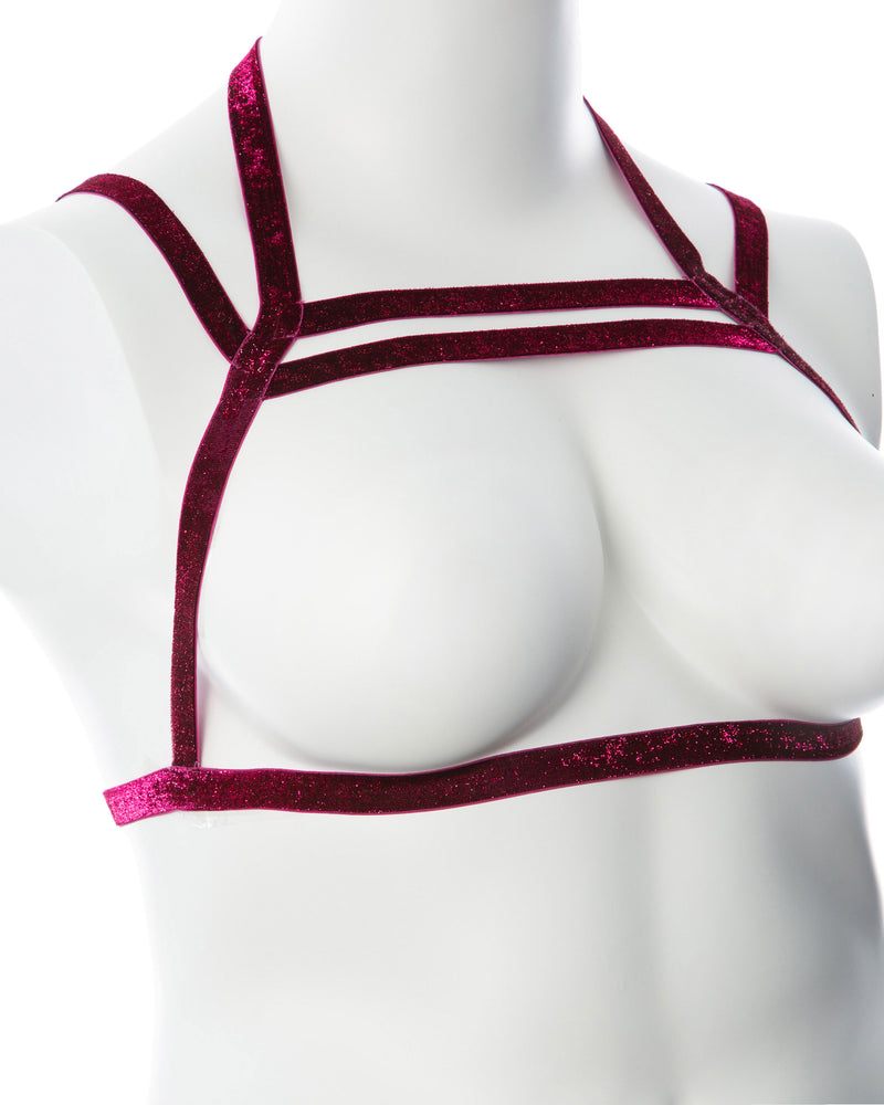 "Gender Fluid Sugar Coated Harness - Large/xxlarge - Raspberry GFL-H402"
