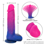 Naughty Bits Ombre Hombre XL Vibrating Dildo - - Pink/purple