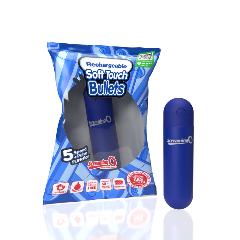 "Screaming O Soft Touch Rechargeable Bullet - Blue SO-ARBS-BU"