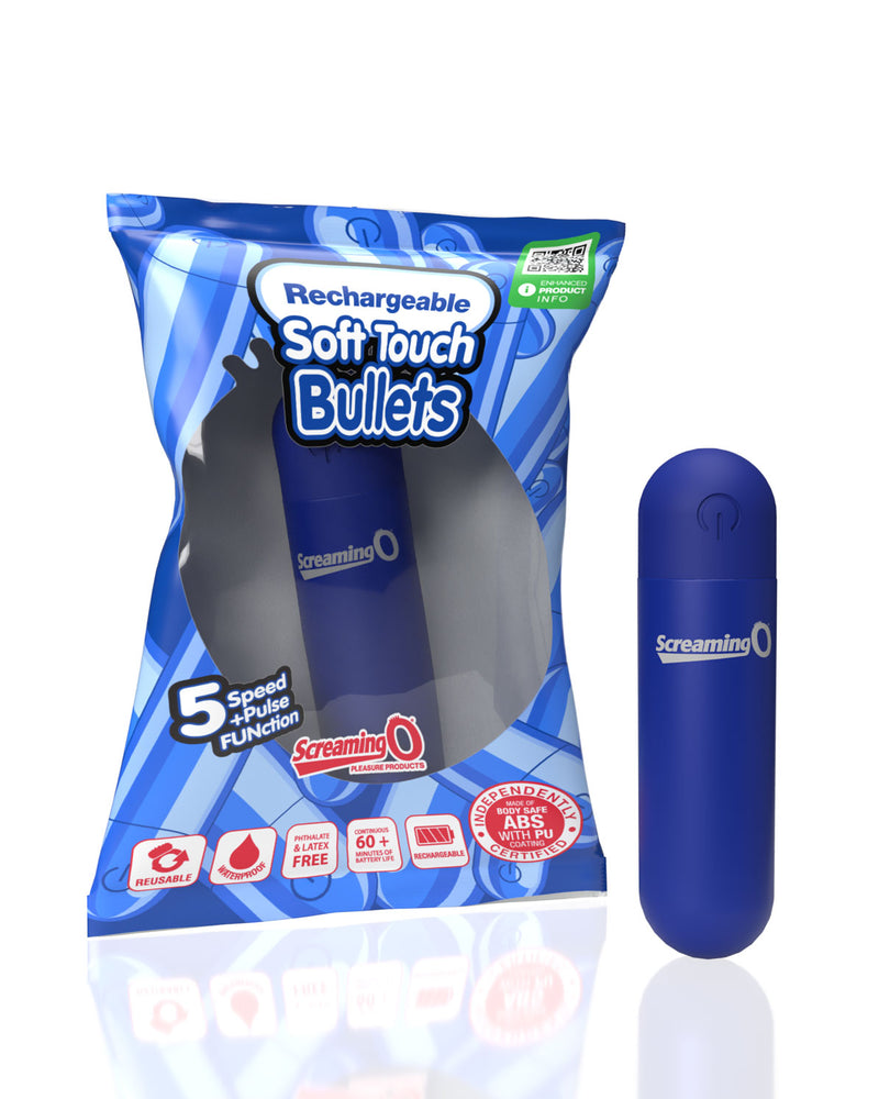 "Screaming O Soft Touch Rechargeable Bullet - Blue SO-ARBS-BU"