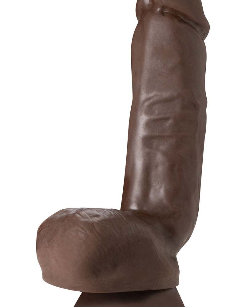 Dr. Skin Plus - 8 Inch Thick Poseable Dildo With Squeezable Balls - Chocolate