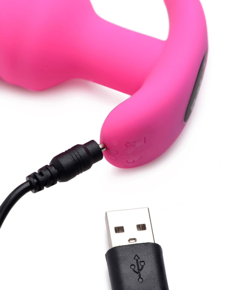 "21x Silicone Swirl Plug With Remote - Pink BNG-AG564-PNK"