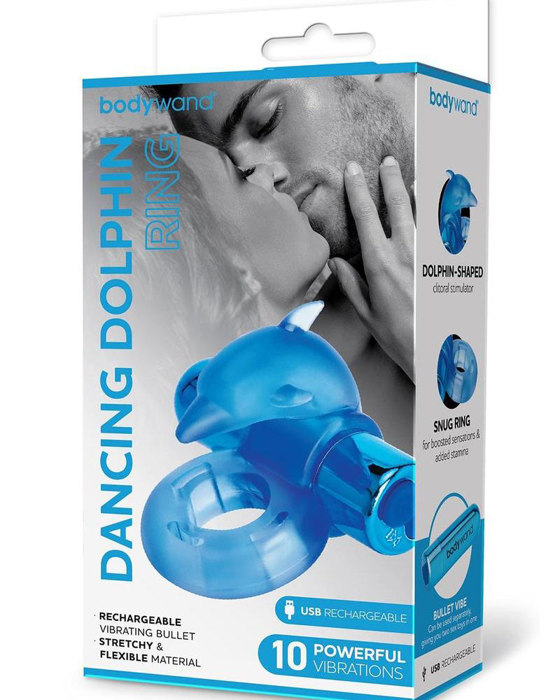 "Bodywand Rechargeable Dancing Dolphin Ring - Blue X-BW1507"