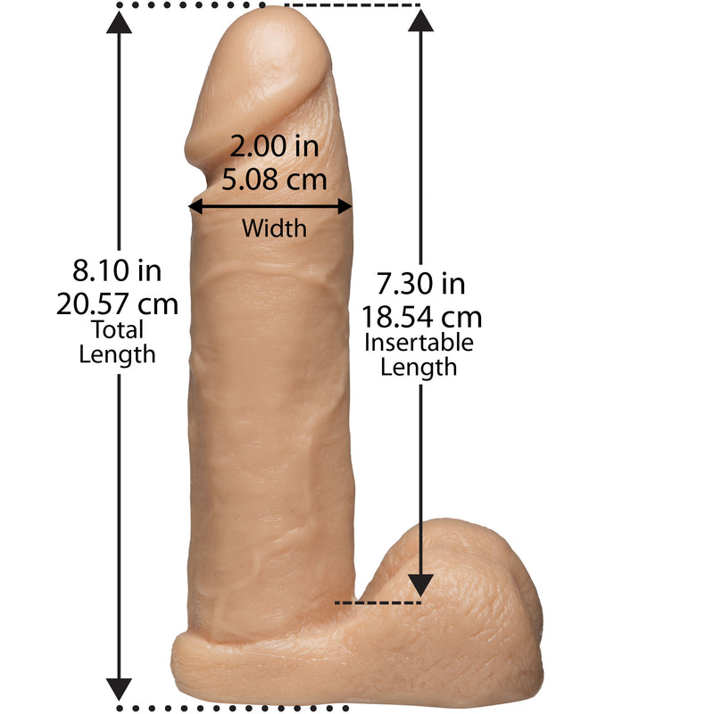 "Vac-U-Lock 8 Inch Realistic Cock - White DJ1015-12"