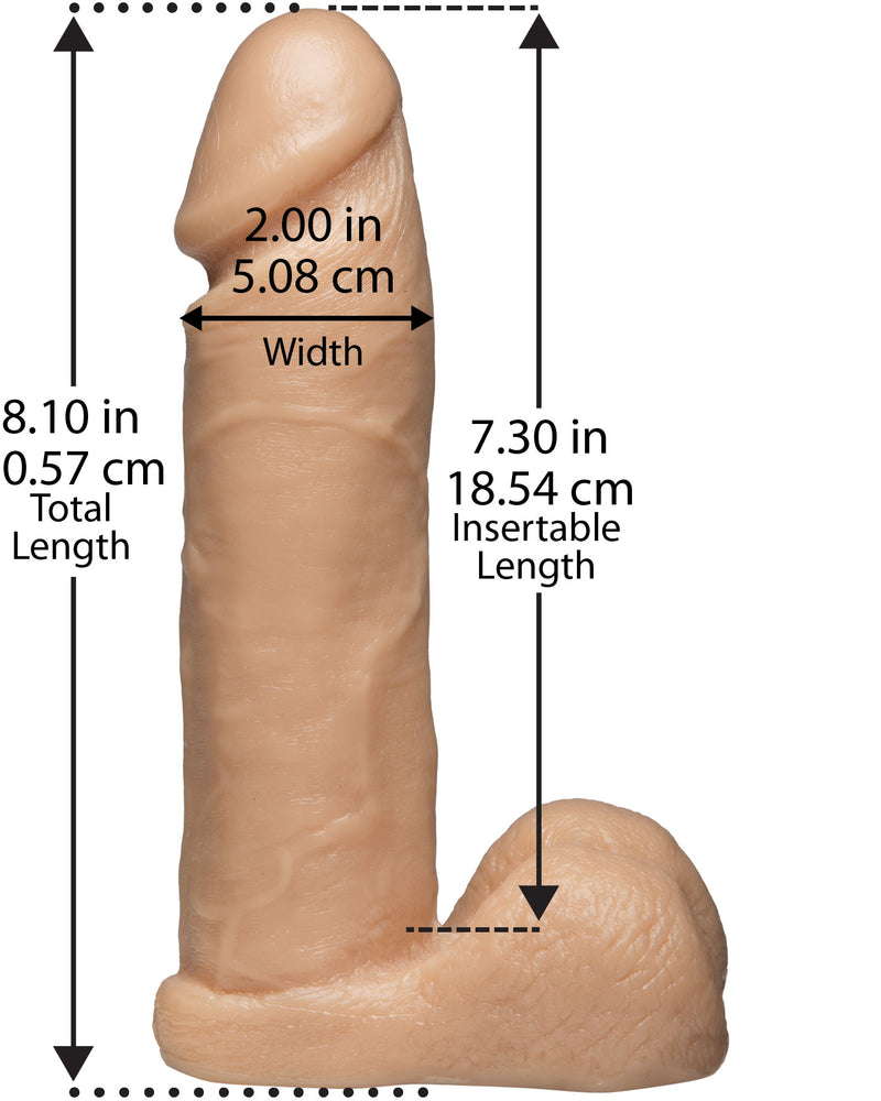 "Vac-U-Lock 8 Inch Realistic Cock - White DJ1015-12"
