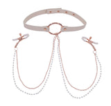 Peaches N Creame Collar With Nipple Clamps - Pink