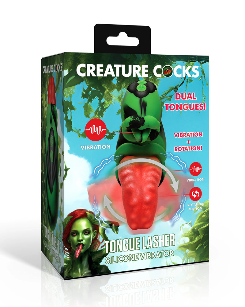 Tongue Lasher Silicone Vibrator - Green