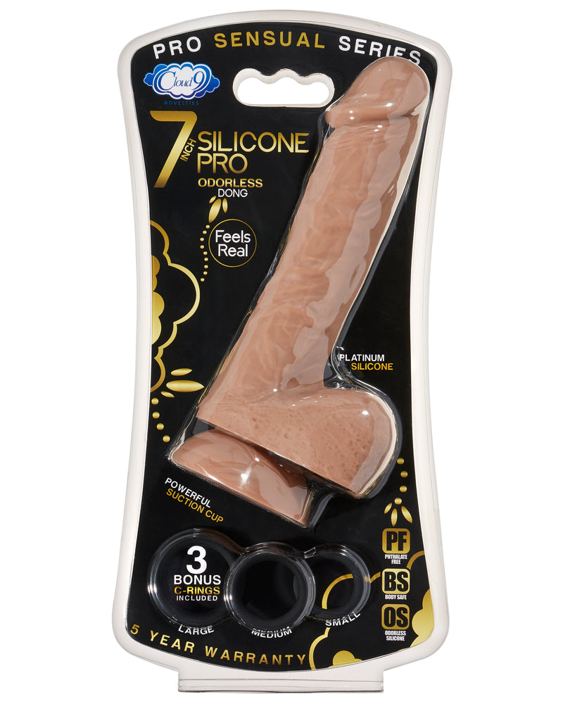 7 Inch Silicone Pro Odorless Dong - Tan