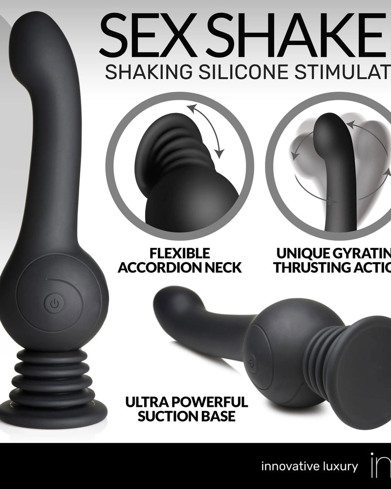 "Sex Shaker Shaking Silicone Stimulator - Black INM-AH085-BLK"