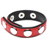 Cock Gear Leather Speed Snap Cock Ring - Red