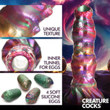 Larva Silicone Ovipositor Dildo With Eggs - Multicolor