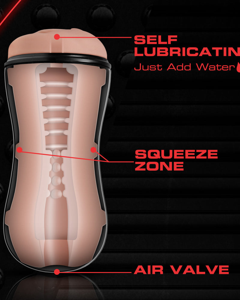 M for Men - Soft and Wet - Pussy With Pleasure Ridges and Orbs - Self Lubricating Stroker Cup - Vanilla