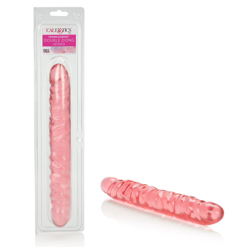 "Translucence 12 Inches Veined Double Dong - Pink SE0281402"